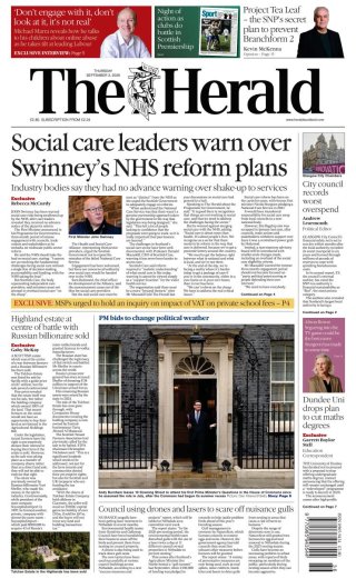 The Herald Scotland frontpage thumbnail
