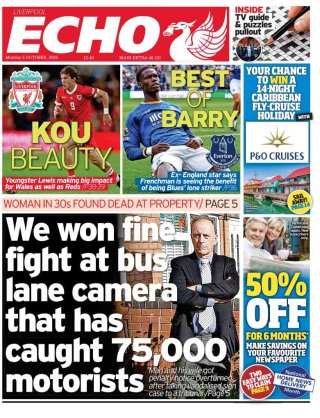 Liverpool Echo frontpage thumbnail