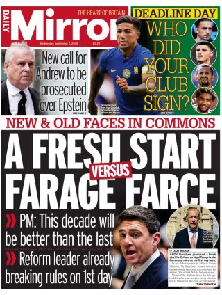 Daily Mirror frontpage thumbnail