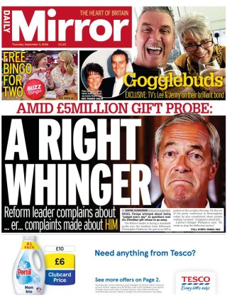 Daily Mirror frontpage thumbnail