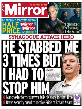 Daily Mirror frontpage thumbnail