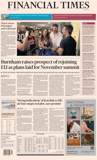 The Financial Times frontpage thumbnail