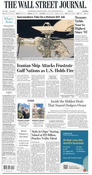 Wall Street Journal frontpage thumbnail