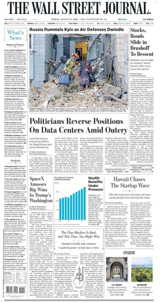 Wall Street Journal frontpage thumbnail
