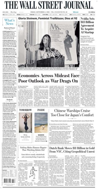 Wall Street Journal frontpage thumbnail