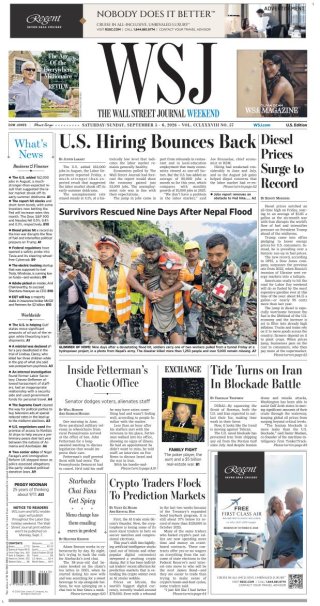Wall Street Journal frontpage thumbnail