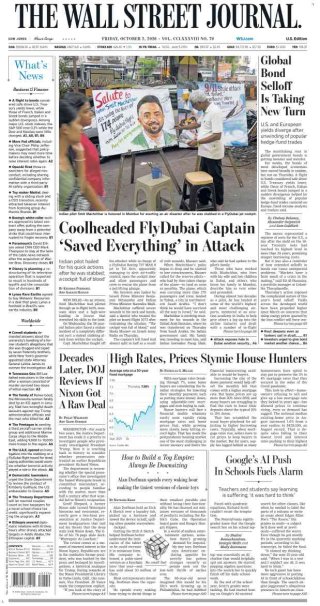 Wall Street Journal frontpage thumbnail