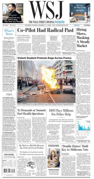 Wall Street Journal frontpage thumbnail