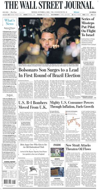 Wall Street Journal frontpage thumbnail