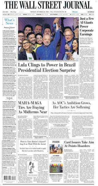 Wall Street Journal frontpage thumbnail