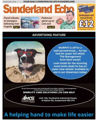 Sunderland Echo frontpage thumbnail