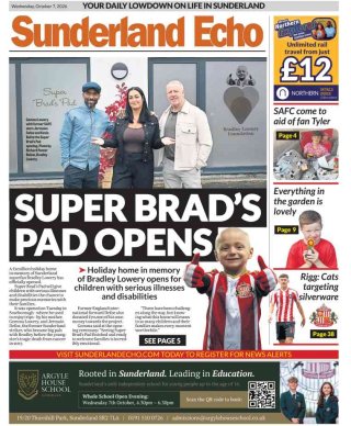 Sunderland Echo frontpage thumbnail