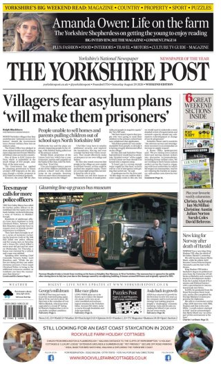 Yorkshire Post frontpage thumbnail