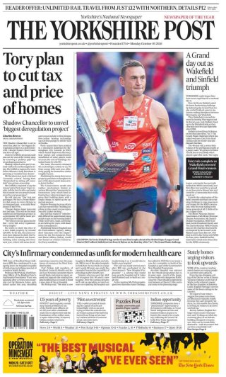Yorkshire Post frontpage thumbnail