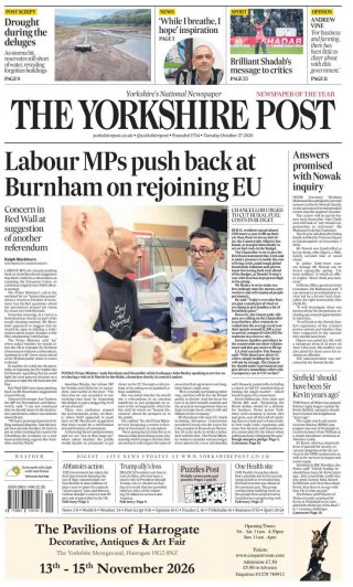 Yorkshire Post frontpage thumbnail
