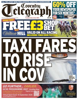 Coventry Telegraph frontpage thumbnail