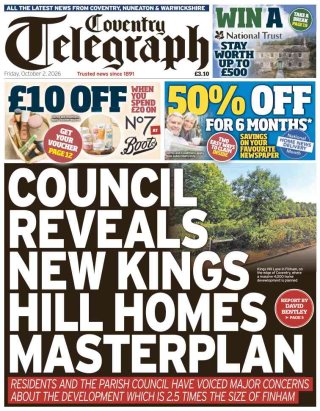 Coventry Telegraph frontpage thumbnail