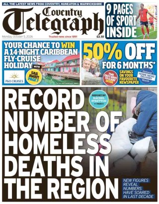 Coventry Telegraph frontpage thumbnail