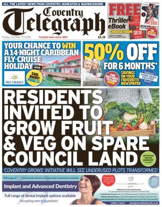 Coventry Telegraph frontpage thumbnail