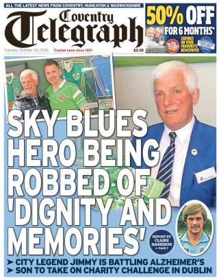 Coventry Telegraph frontpage thumbnail