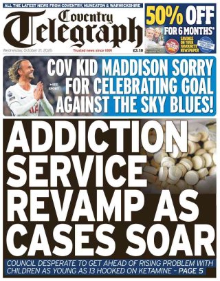 Coventry Telegraph frontpage thumbnail