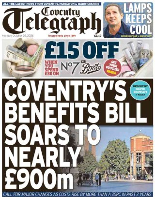 Coventry Telegraph frontpage thumbnail