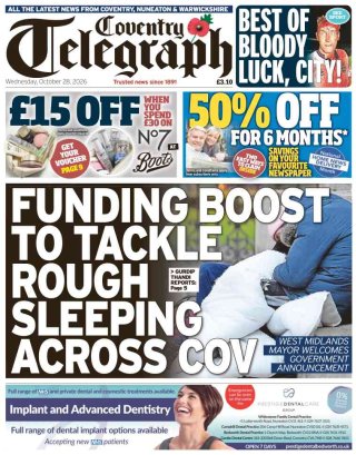 Coventry Telegraph frontpage thumbnail