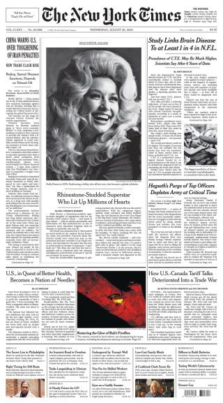 The New York Times frontpage thumbnail