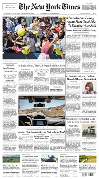 The New York Times frontpage thumbnail