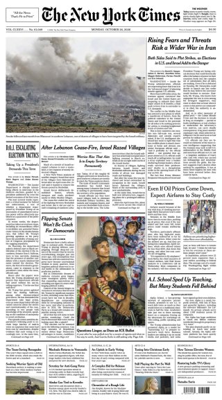 The New York Times frontpage thumbnail