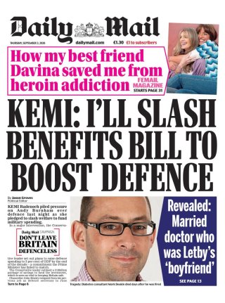 Daily Mail frontpage thumbnail